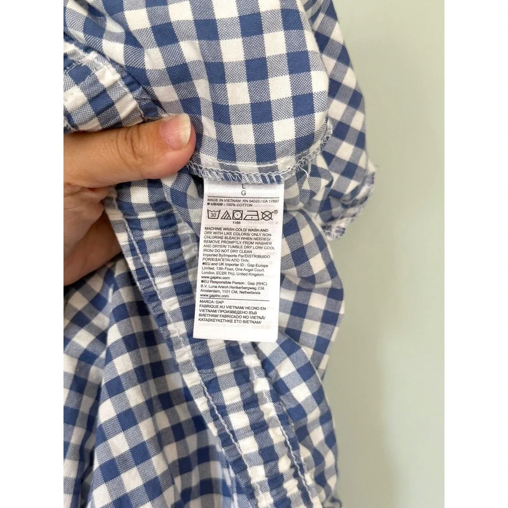 Gap Gingham Boxer Pants Docksider Blue White Cotton PJ Lounge Bottoms Mens Large